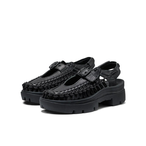 All Gender UNEEK PLT Mary Jane Sneaker  |  Black Smooth Lea